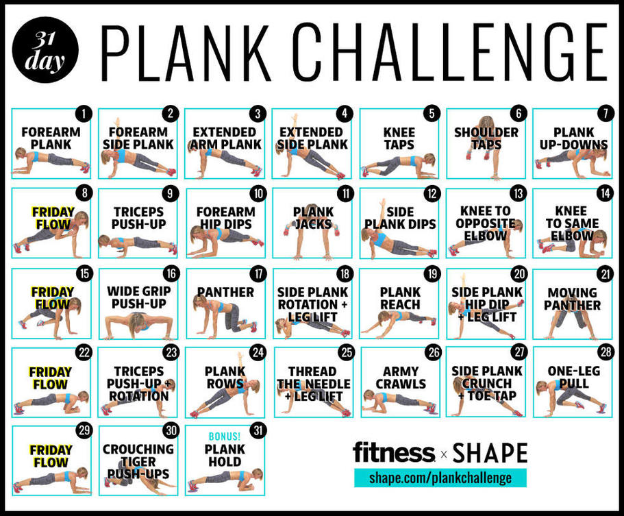 30 day plank challenge before and after photos